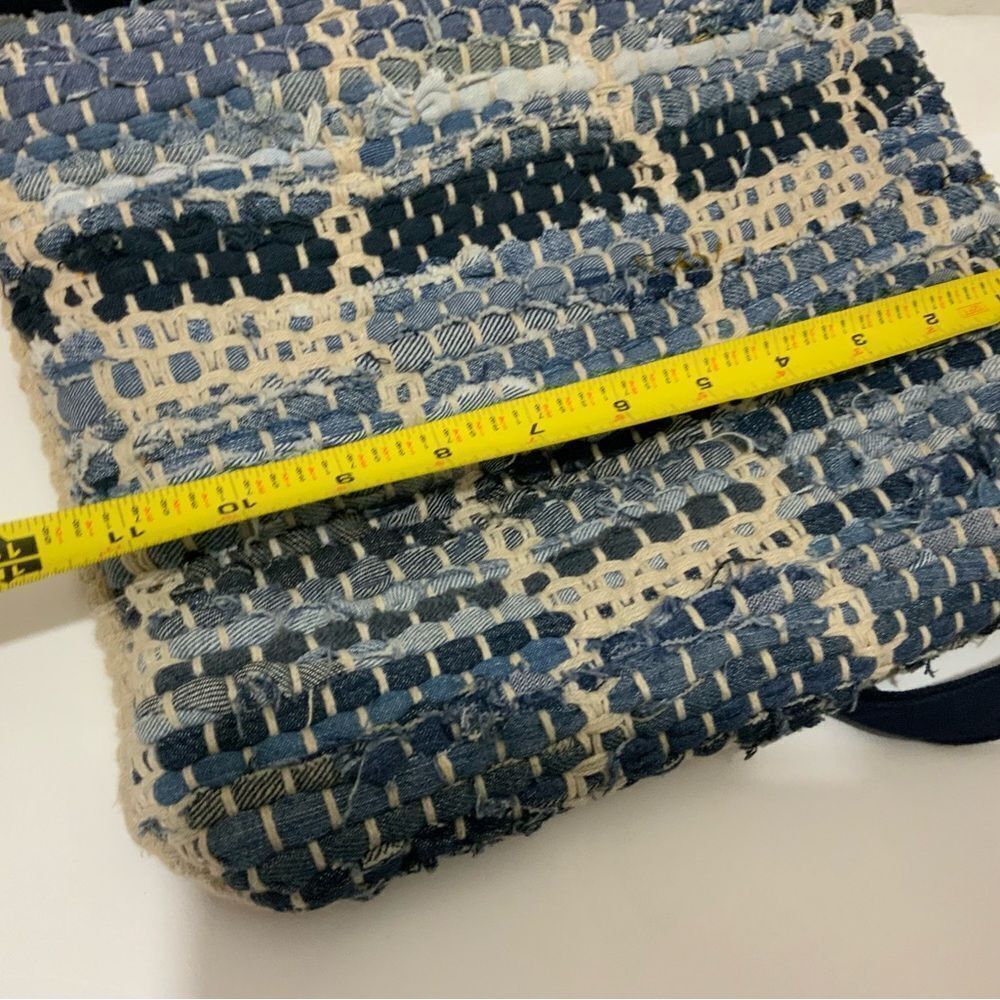Catori "Boho" 100% Cotton Blue Denim/Beige Woven Rag Rug Crossbody/Shoulder Bag - Picture 8 of 11